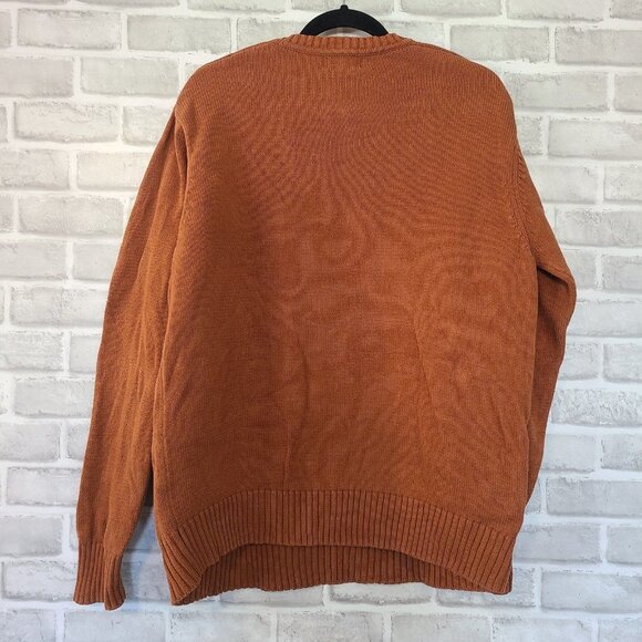 Dockers Mens Sweater Rust Color Knit Argyle Pullover 100% Cotton Large - Picture 2 of 7